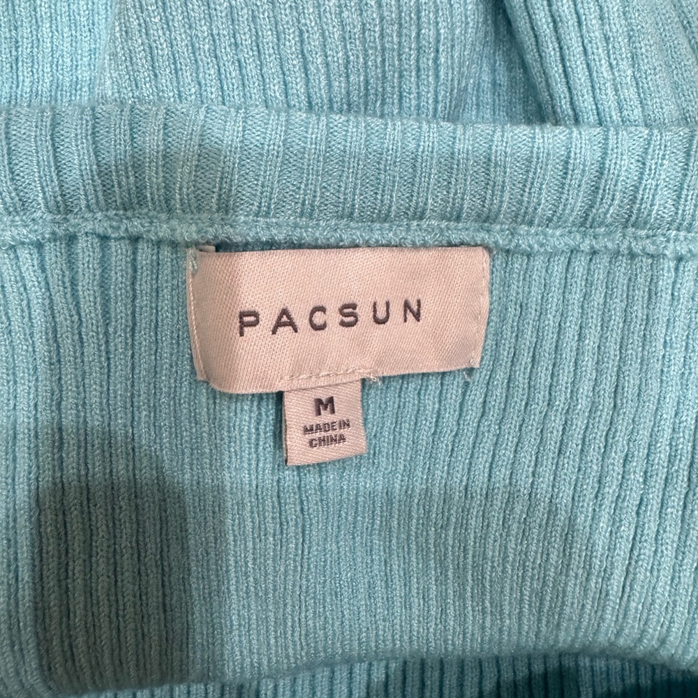 PacSun Teal Ribbed Knit Top - Picture 3 of 3